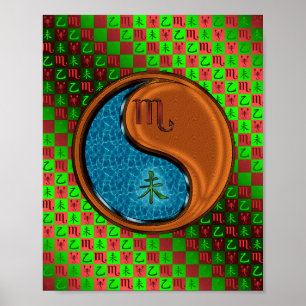 Poster Escorpião e Cabra de Madeira