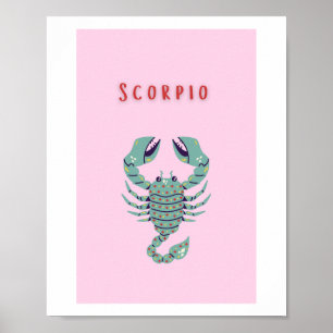 Poster Escorpião Rosa, zodíaco, signo estelar