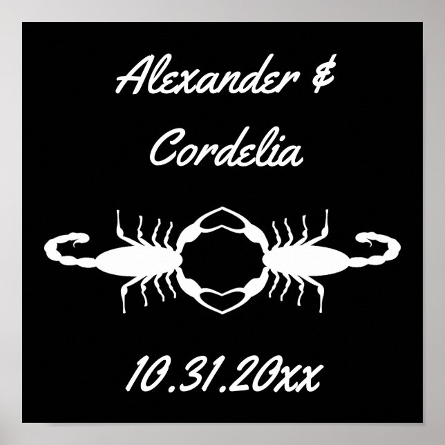 Poster Escorpiões Brancos Góticos Personalizados (Frente)