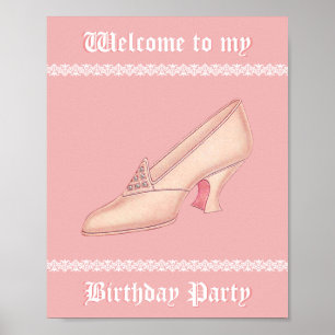 Poster Escorregador princesa rosa
