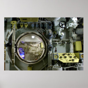 Poster escotilha de um antigo submarino retrô