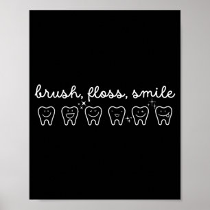 Poster Escova de Higienista Dental Sorriso Fio Dental