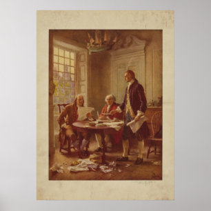 Póster Escrevendo a declaração de independência por