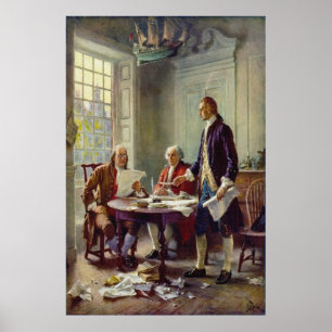 Póster Escrevendo a declaração de independência por