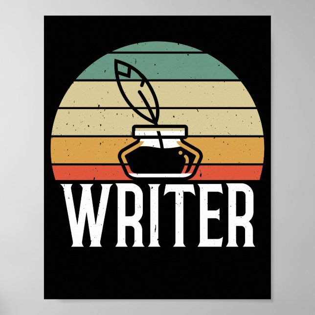 Poster Escrevendo Autor Book Writer (Frente)