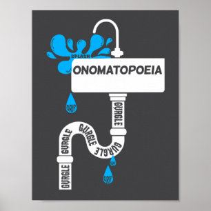 Poster Escrevendo criativo ou poesia da nomatopoeia