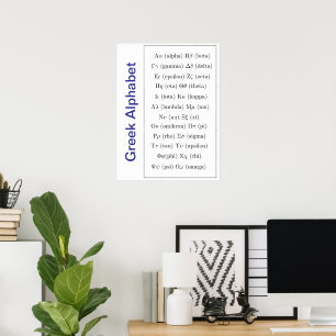 Poster Escrevendo grego antigo   Alfabeto Grego Vertical