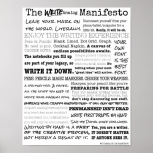 Póster Escrever Manifesto Analógico