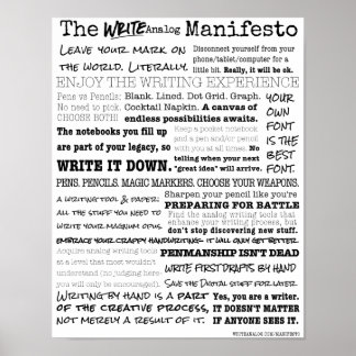 Póster Escrever Manifesto Analógico