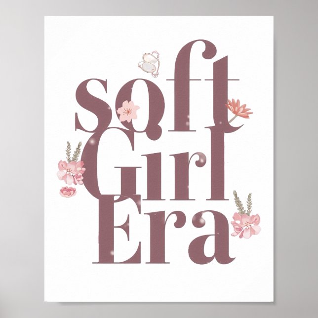 Poster Escrita Feminina Delicada com Flores (Frente)