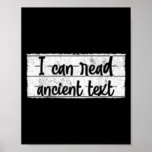 Poster Escrita Manuscrita Engraçada Posso Ler Texto Antig