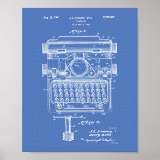 Póster Escritor de texto 1941 Projeto de arte patenteada