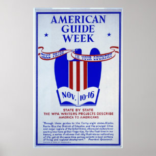 Poster Escritores americanos de WPA da semana do guia