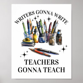 Poster Escritores Vão Escrever Professores Ensinando Ensi