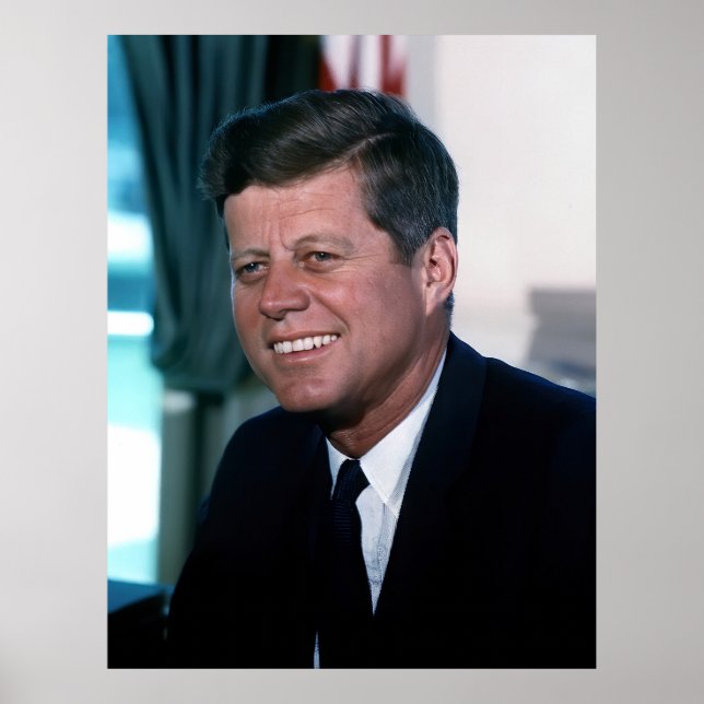 Poster Escritório Oval Retrato Presidente John F. Kennedy (Frente)