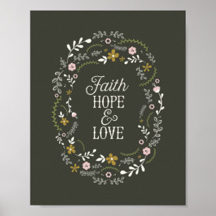 Poster Escritura cristã da bíblia do amor da esperança