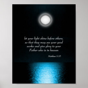 Poster Escritura de Bíblia Inspiracional Deixe sua luz b
