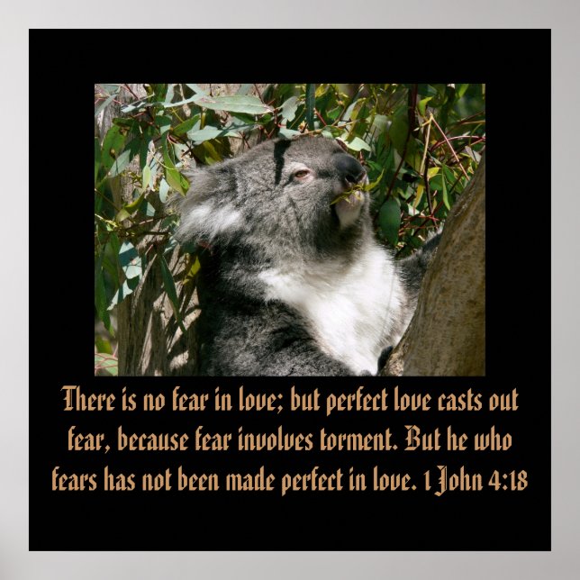 Póster Escritura de Cristianismo 1 John 4:18 (Frente)