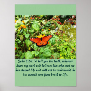 Póster Escritura de Cristianismo John 5:24