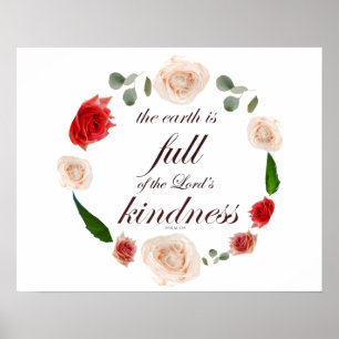Poster Escritura do Salm 33 com Arte Floral