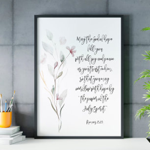 Poster Escritura floral verso bíblia