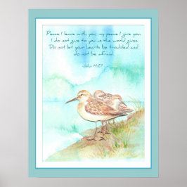 Poster Escritura, Inspiração, Paz, praia John 14:27