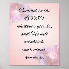 Poster Escritura Inspiracional, Provérbios 16:3