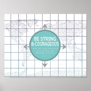 Póster Escritura inspirada do mapa minimalista