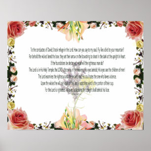 Poster Escritura, Salmo 11, Flor Colorida