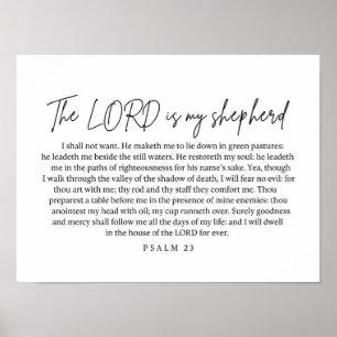 Poster Escritura Versa Da Bíblia Imprimível Do Psalm 23 W