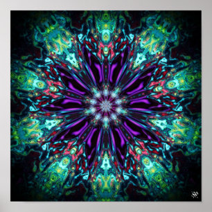 Poster Escudo de monstros de flores v1 - padrões pareidol