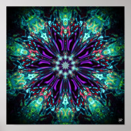 Poster Escudo de monstros de flores v2 - padrões pareidol