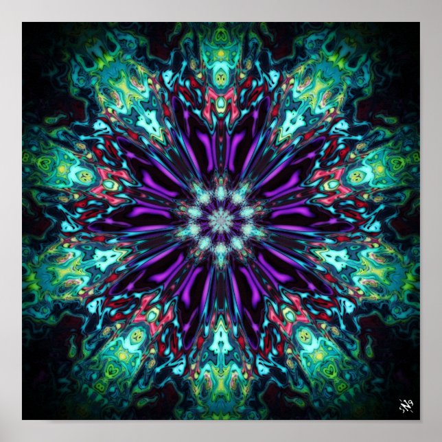 Poster Escudo de monstros de flores v2 - padrões pareidol (Frente)