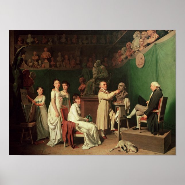 Póster Esculpindo o busto de Pierre Marquis de (Frente)