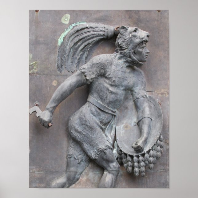 Poster Esculpindo o Guerreiro Aztec (Frente)