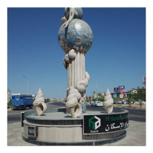Póster Escultura aos habitantes marinhos
