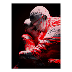 Póster Escultura de Abraço Emocional Cordas Vermelhas do