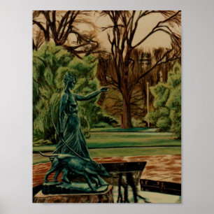 Póster Escultura De Diana Artemis Em Jardins