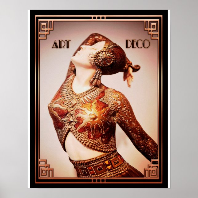 Poster Escultura de Flapper Demetre Chiparus Art Deco (Frente)