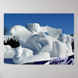 Poster Escultura de Neve do Urso Polar, Quebec, Canadá