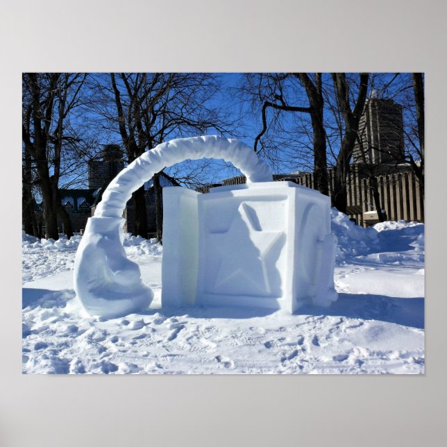 Poster Escultura de neve, Quebec, Canadá (Frente)