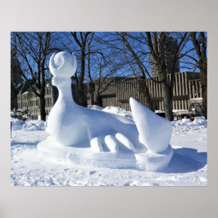 Poster Escultura de Neve Seal, Quebec, Canadá