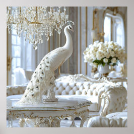 Poster Escultura de pavão branco