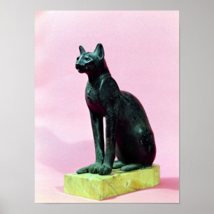Póster Escultura de um gato, período atrasado