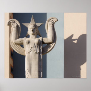 Póster Escultura do art deco na feira do estado de Texas