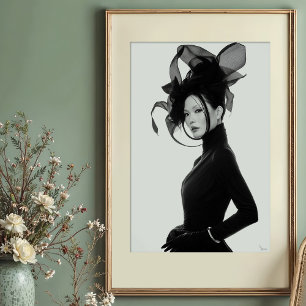 Poster Escultura Eetérea: Monocromo Avant-Garde Portrai