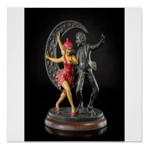 Póster Escultura em Ferro-Grande de um Corante e Flapper