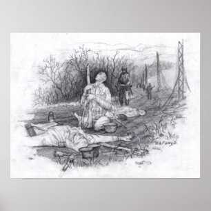 Poster Escultura em mármore branco