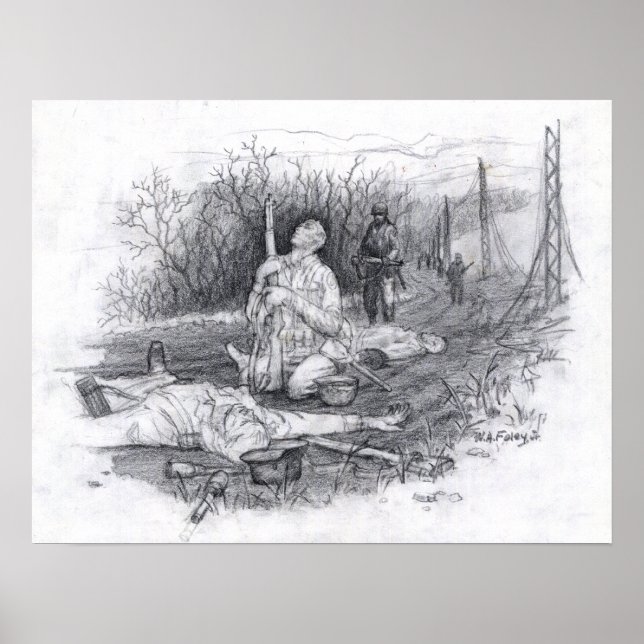 Poster Escultura em mármore branco (Frente)