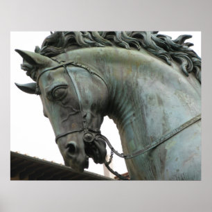 Póster Escultura italiana do renascimento de um cavalo